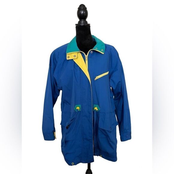 London Towne | Vintage Ski Jacket | Size Medium | Blue and Yellow - Picture 1 of 8
